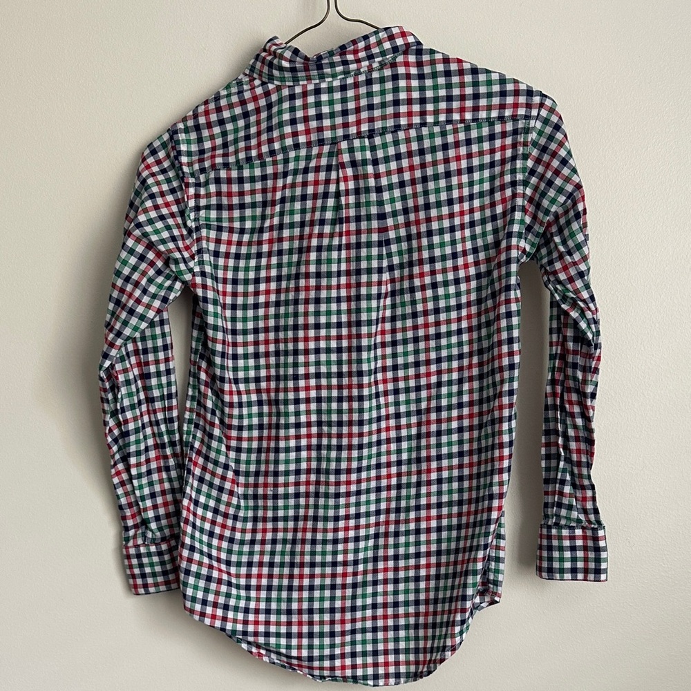 Class Club Multicolor Green, Red, Navy Plaid Button-Down Holiday Shirt - Picture 7 of 10